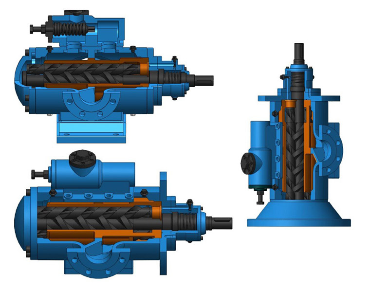 三螺杆(gǎn)泵内部結(jie)構圖
